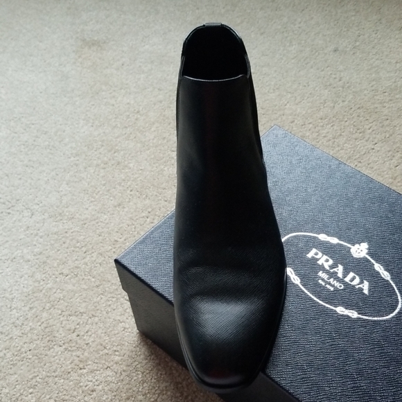Prada Mens Size 11M Saffiano Nero Boot - Picture 5 of 7